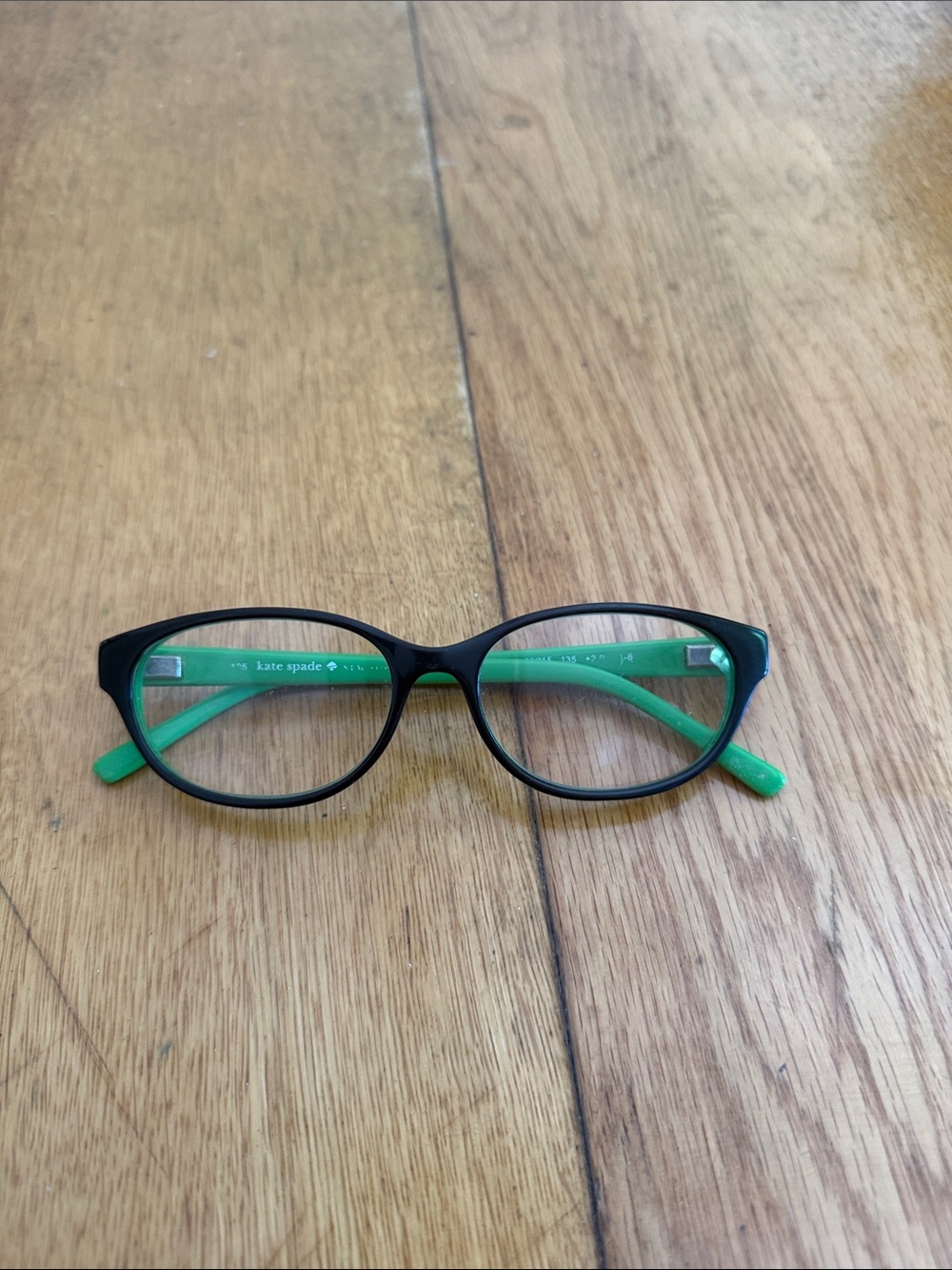 kate spade Black Front Glasses with Green Temples